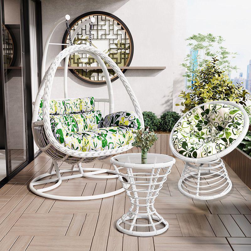 Indoor/Outdoor Rattan Hanging Basket Chair: Rocking Double Swing & Lazy Hammock