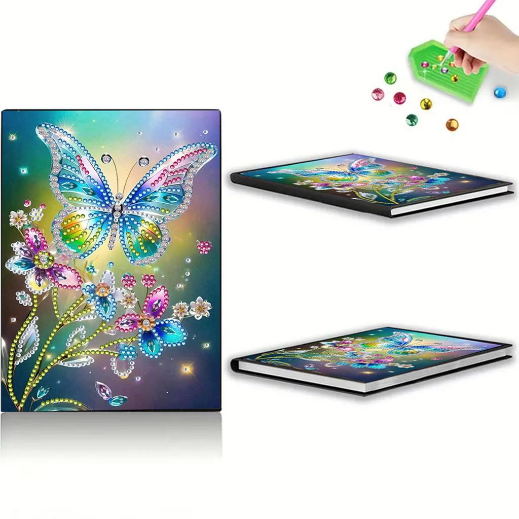 50-Page A5 Size Diamond Painting Diary Book 5D DIY Diamond Art Painting Notebook Kit 50 Pages Crystal Notepad Sketchbook