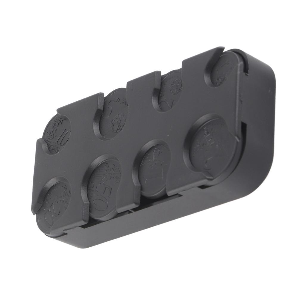 Organizzatore Contanti Ferro Inossidabile Dispenser Monete Euro ABS Nero Portamonete Scatola Universale Portatile per Monete Collezionisti di Monete