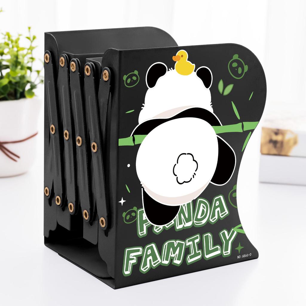 Kovový zasouvací stojan na knihy s držákem na tužky - Stolní úložné řešení