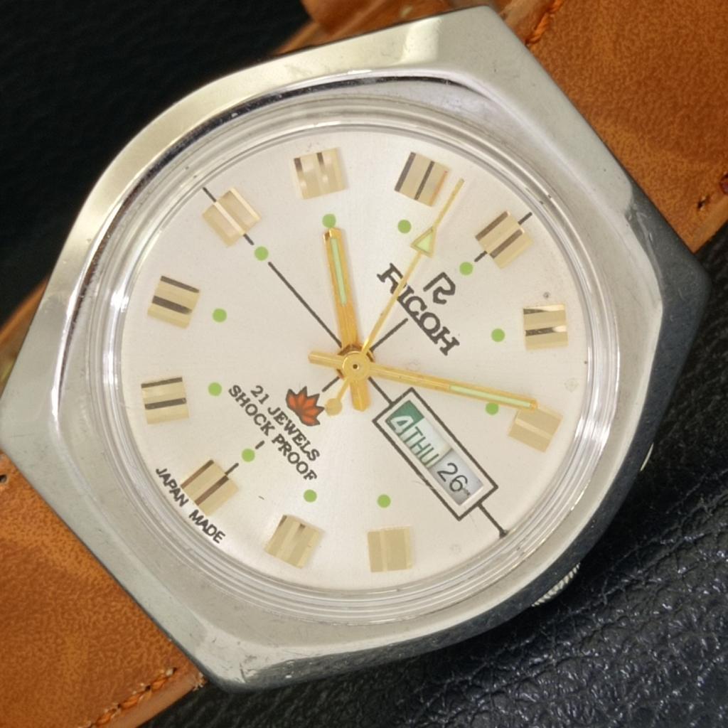 

ЯПОНИЯ МУЖСКИЕ ЧАСЫ RICOH R31 АВТОМАТИЧЕСКИЕ С ДНЕМ И ДАТОЙ СЕРЕБРИСТОГО ЦВЕТА С ЦИФЕРБЛАТОМ a431969-2 R109-a431969