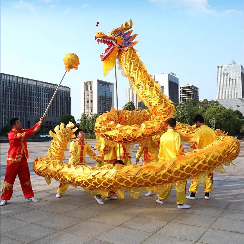 Luminous Gilded Dragon Dance Prop 7 Sections