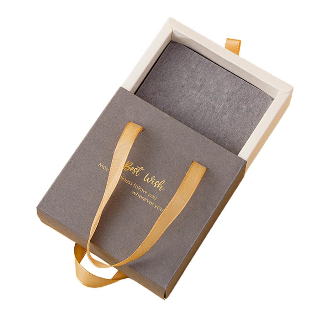 Portable Drawer Organizer Sliding Case with Ribbon Handle Necklace Earring Jewelry Box Packaging Boxes for Women Girls