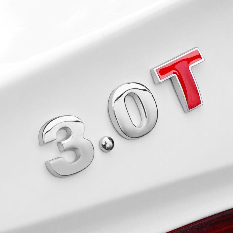 3D Metal Car Displacement Standard Rear Trunk Emblem Badge Sticker 1.0 1.2 1.4 1.6 1.8 2.0 2.5 2.8 3.0 L T 2.0T 3.0T Volume Logo