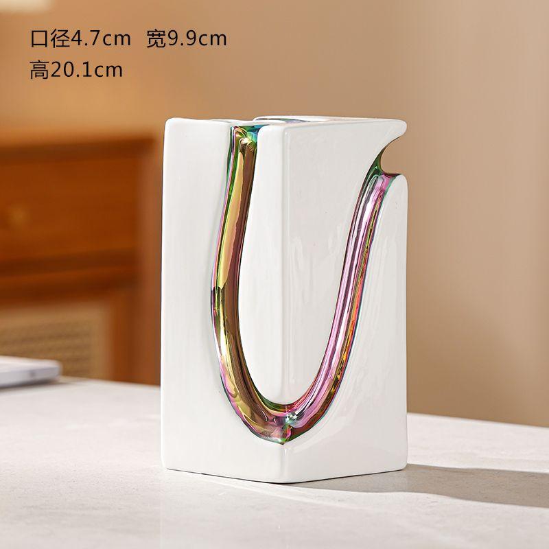 Modern Color Special-shaped Ceramic Vase Art Streamline Color Irregular Hydroponic Vase Flower Arrangement Container Decoration
