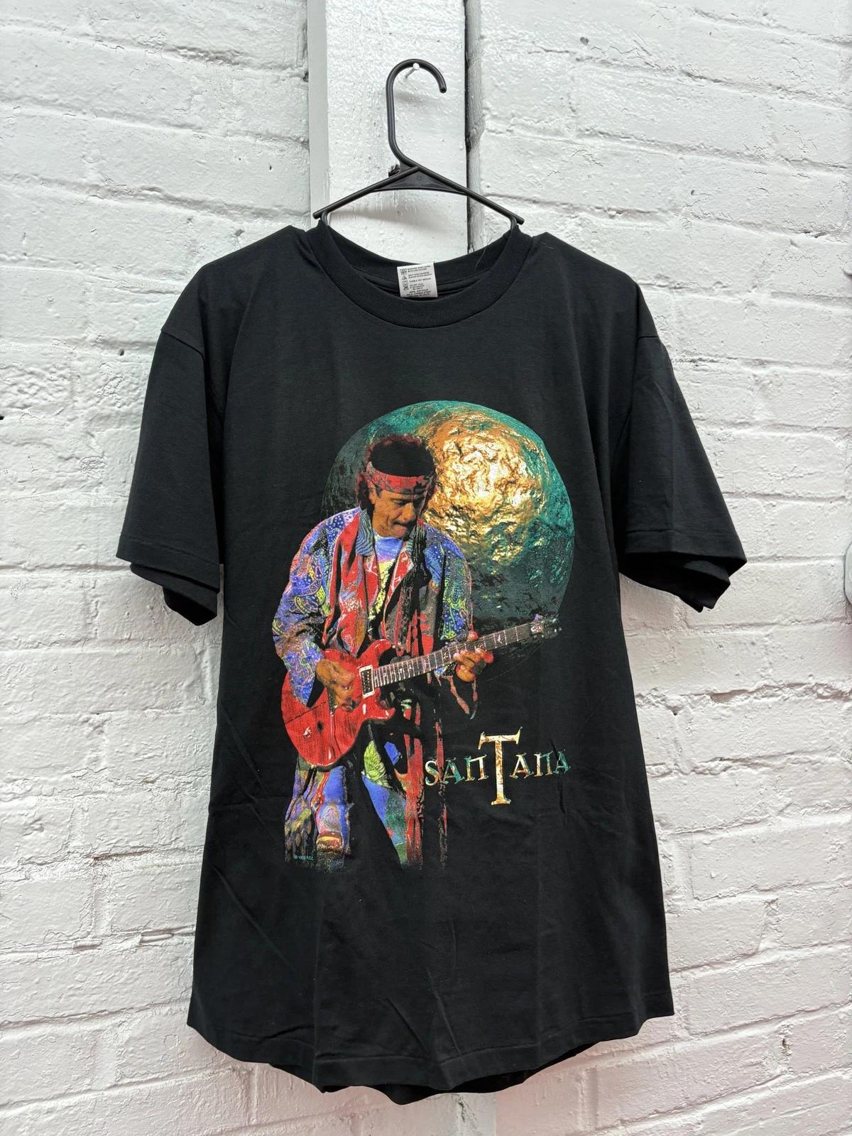 Vintage Santana Shirt Mens Large Black 1998 Band Tee Psychedelic Guitar 90s 4XL