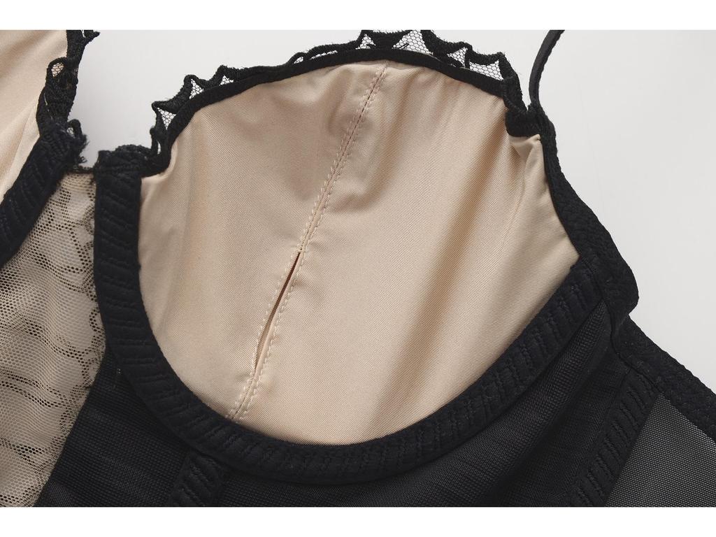 Retro Rose Korsettweste & BH-Set – Europäischer & Amerikanischer Taillenformer, Longline Französisches Design für Damen