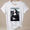 Funny Mona Lisa Tshirt 90s Streetwear Casual Graphic Tees Print Short Sleeve T Shirt Clothing Top Summer Ladies Girls Tshirt