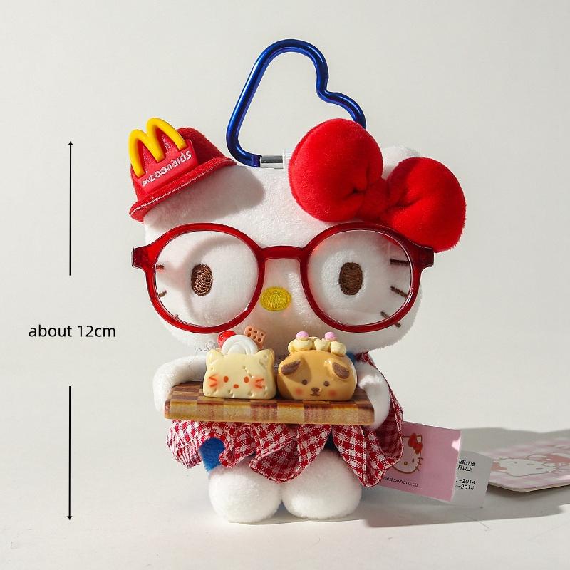 Hello Kitty Plush Toy Pendant For Girls Kawaii Cartoon Pendant Exquisite Kids Plush Cat Doll Sanrio Gift Bag Decor