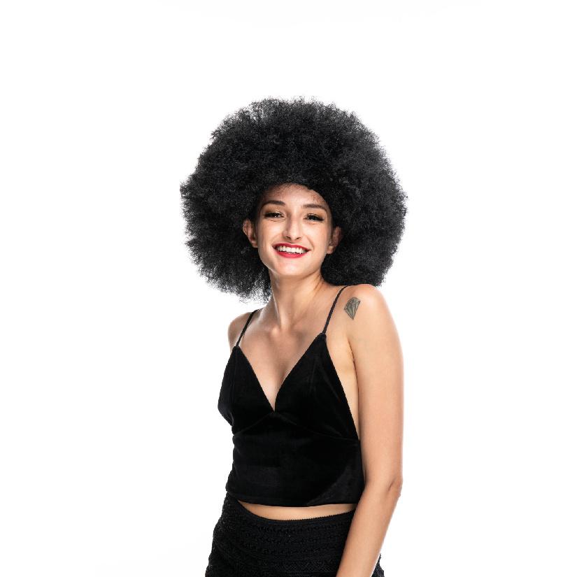 European American Holiday Party Performance Afro Fluffy Short Synthetic Clown Wig For Women & Men