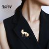 Textured Animal Pin Brooch Cartoon Fox Design Zinc Alloy UV Printing Suits Coats Sweaters Badge Versatile Practical Accessories Lapel