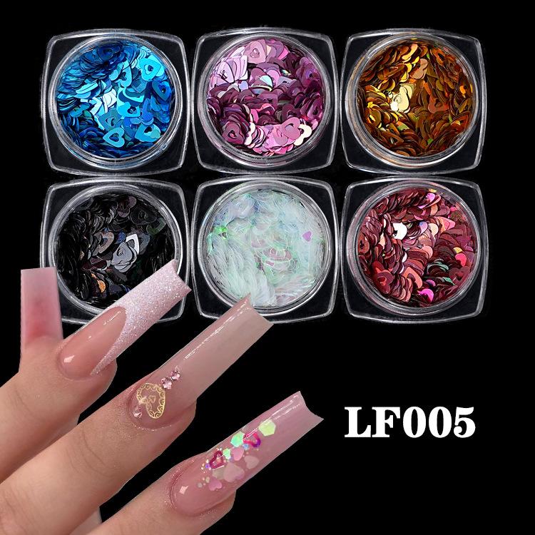 Nail Art Sequins Super Glitter Powder Symphony Combination Sequins Diy Nail Decoration 6 Color Set