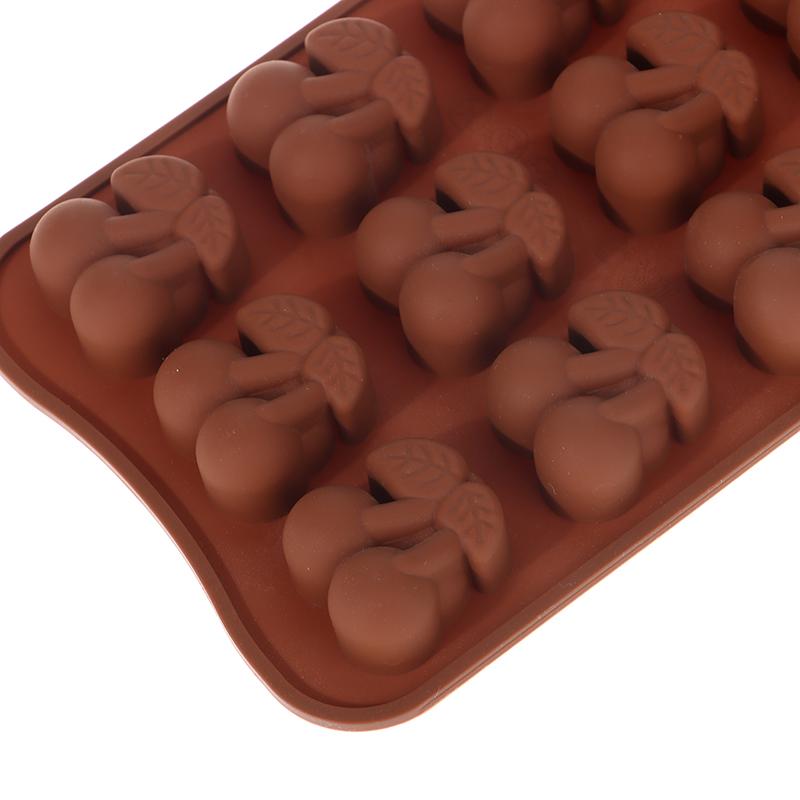 15 Cavity Cherry Shaped Silicone Mould Diy Cake Baking Tool Fondant Berry Collection Chocolate Mold Cupcake Topper Decor Mould