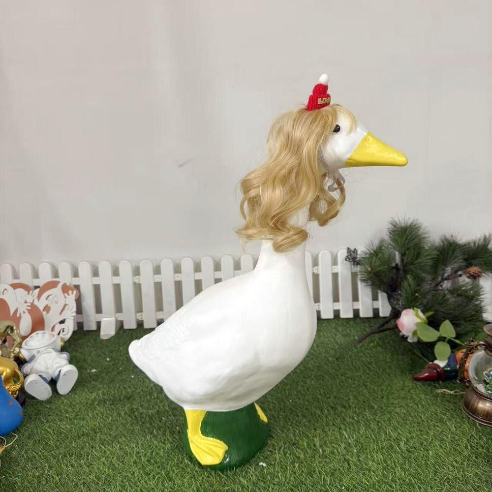 Cute Goose Figurine Resin Desktop Ornament Micro Landscape Animal Statue  Rockery