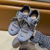 Fashion Mesh Breathable Casual Flats Women Summer New Round Toe Spliced Front Lace-Up Soft Sole Versatile Retro Fishnet Single Shoes
