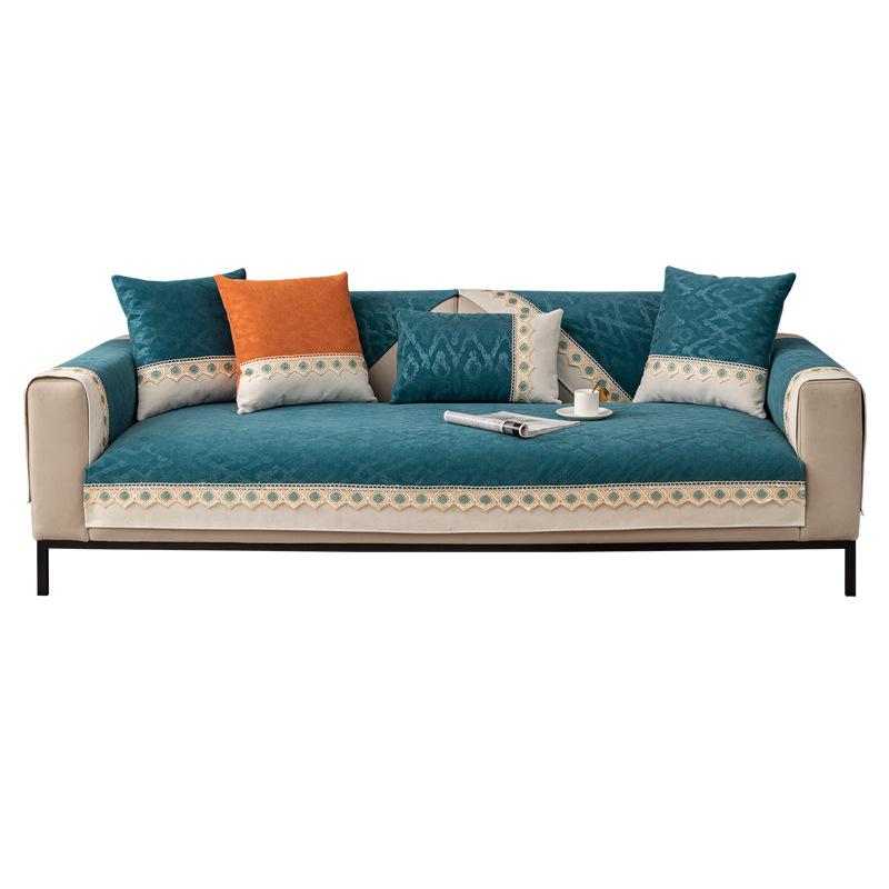 Leather Sofa Special Sofa Cushion All-Season Universal Seat Cushion Chenille Light Luxury Cushion Non-Slip Universal Sofa Cover Slipcover
