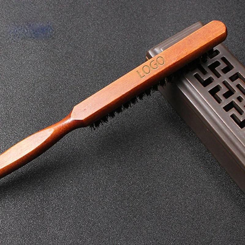 Pig Bristle Comb Hair Styling Updo Evening Dress Fluffy Comb Heat-resistant Curling Solid Wood Comb