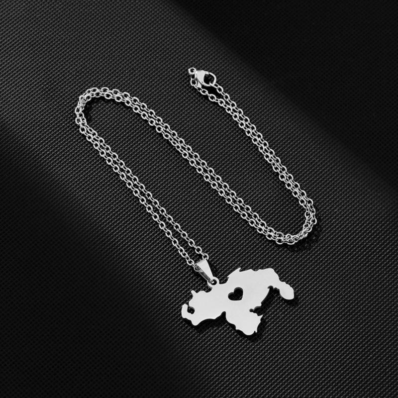 Venezuela Map Flag Pendant Necklace Country Outline Clavicle Chain Choker