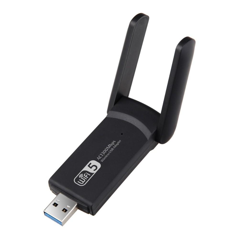 2 Antenna Design WiFi USB Adapter 2.4G/5Ghz Wireless Network Card 1300Mbps WiFi Dongle Office Use