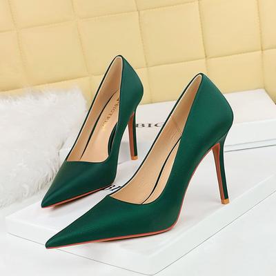 Damen Retro Mode Sexy Bankett High Heels Dünne Absätze Flacher Mund Spitzschuh Einzelne Schuhe