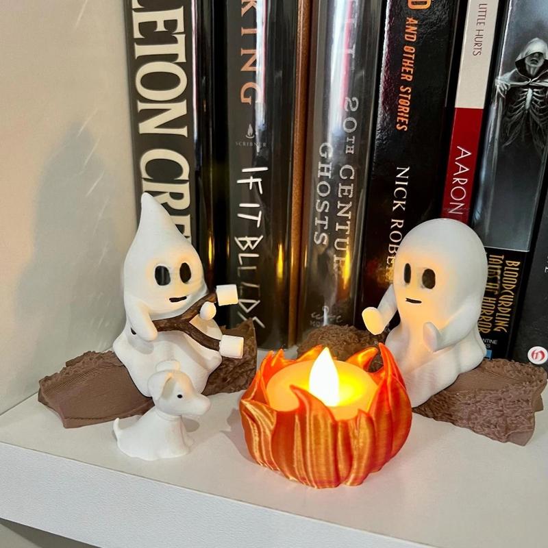 Ghost Campfire Flickering Halloween Night Light 3d Led Small Campfire Light For Indoor Halloween Decorations