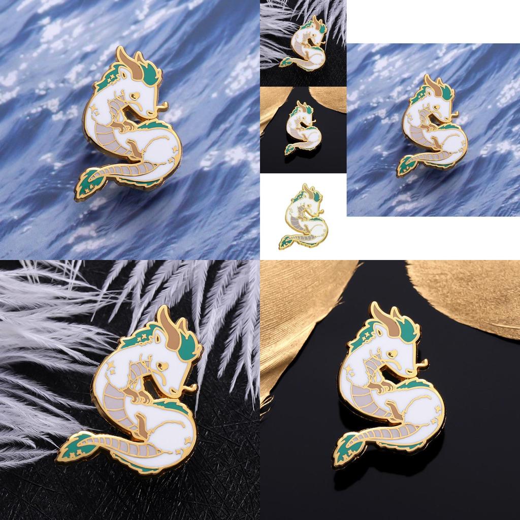 Adorable Cartoon White Dragon Enamel Pin Creative Anime Badge Unique Metal Accessory