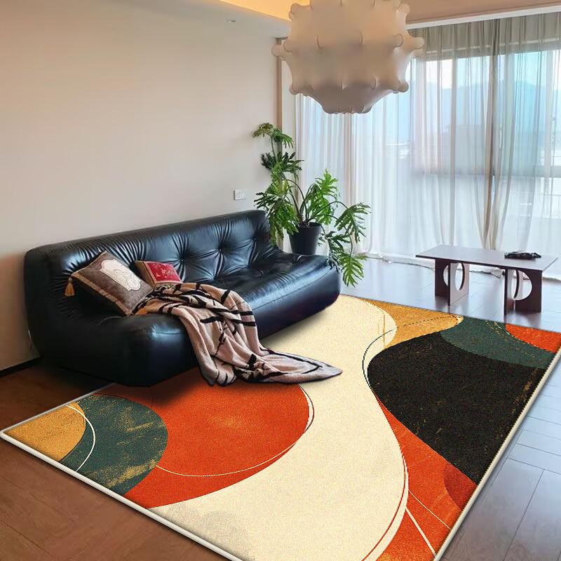 Tapis abstraits style nordique pour salon, décoration moderne, tapis de maison, tapis de chambre à coucher luxe léger, tapis antidérapant lavable