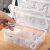 5 Compartment Storage Box With Lid See-Through Charge Cable Organizer Box Data Cable Management Box Socks Underwear Storage Box