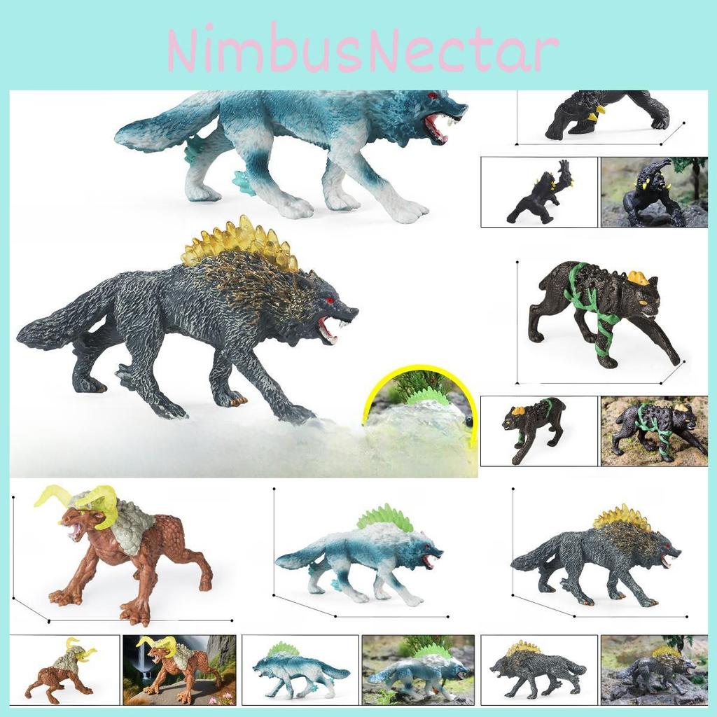 Children Mythical Animal Toy Model Plastic Realistic Snow Wolf Figurine For Kids Educational Play