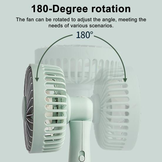 Mini Desk Fan Phone Holder 180 Degrees Adjustable USB Rechargeable Summer Handheld Cooling Fan Portable Mini Personal Fan with Base