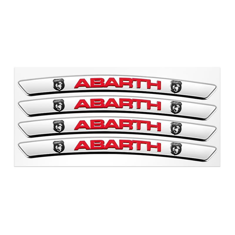 4Pcs Car Styling Wheel Rim Aluminum Logo Sticker Wheel Hub Decals For Fiat Abarth 500 124 125 595 Punto Bravo Scorpion Ducato