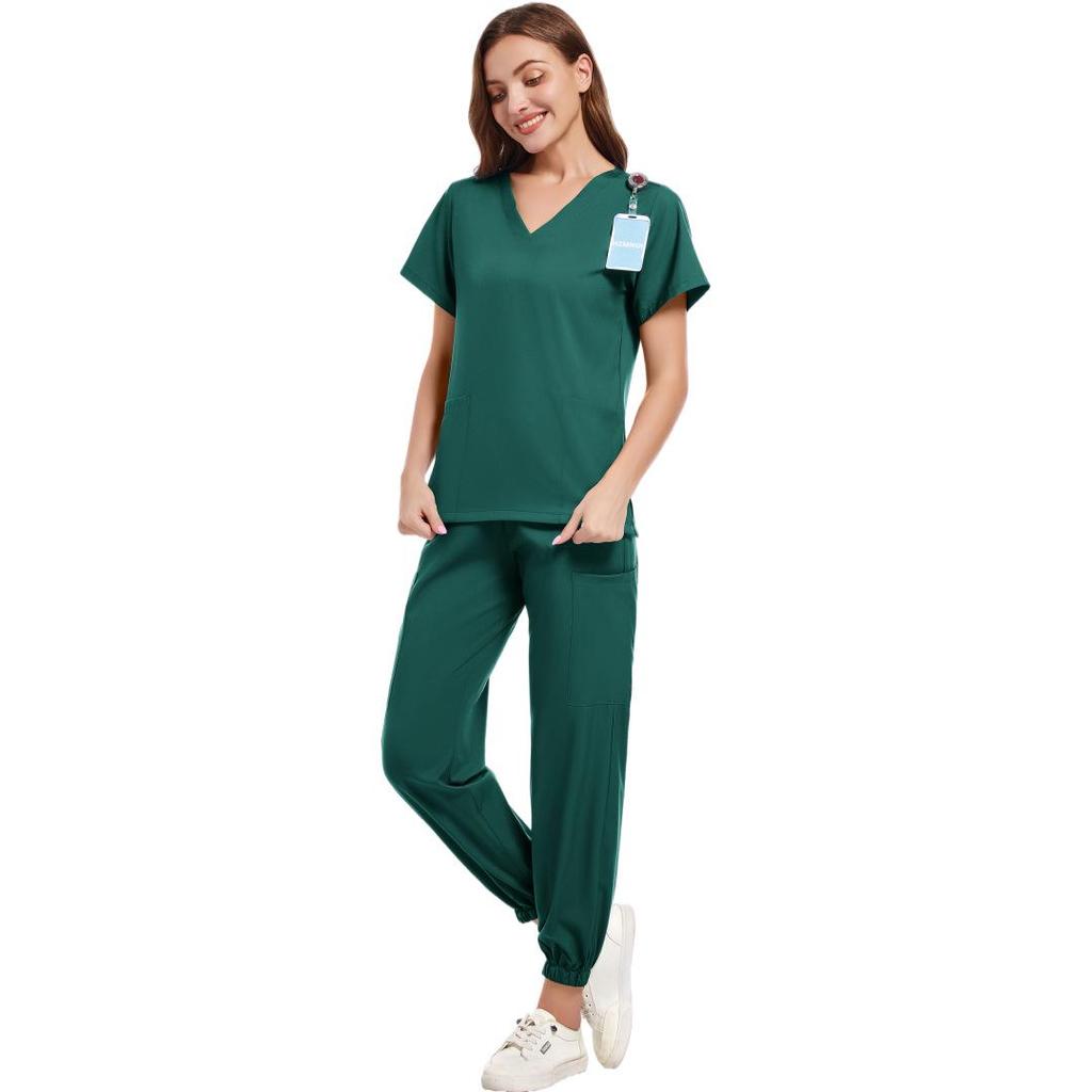 Women's V-Neck Short Sleeve Handwashing Suit for Medical Professionals