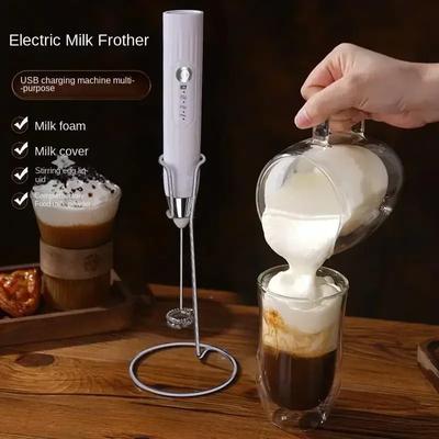 Portable USB Electric Egg Beater for Household Kitchen Handheld Egg White Coffee Frother Whipping Foam and Cream Kitchen Gadgets