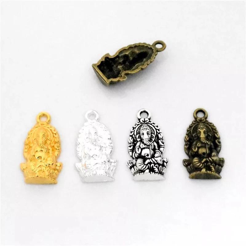 Hinduizm Ganesha Bóg z Głową Słonia Naszyjniki Wisiorek Potężny Amulet Sukcesu Błogosławieństwa Biżuteria Vintage Akcesoria Prezenty