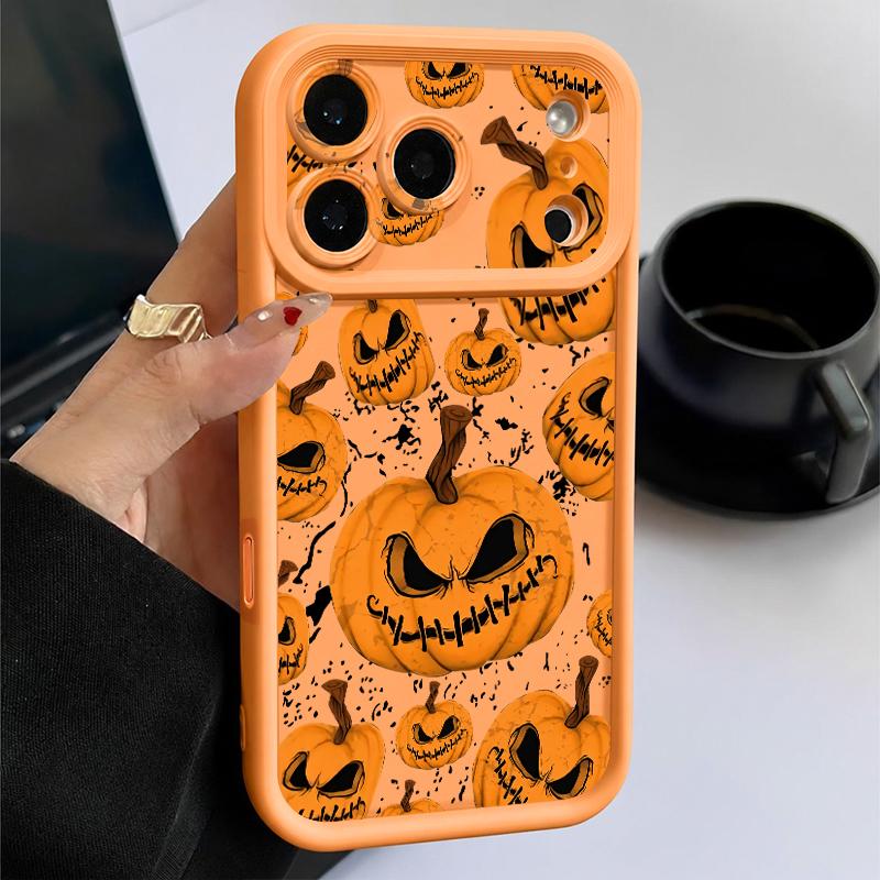 Pumpkin Lantern Ghost Halloween Case For iPhone 18 Pro Max 17 16 15 14 13 Pro Max 17E 16E Shockproof Bumper Soft Silicone Cover