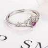 925 Sterling Silver Fashion Luxury Crown Zircon Ring Birthday Party Anniversary Gift