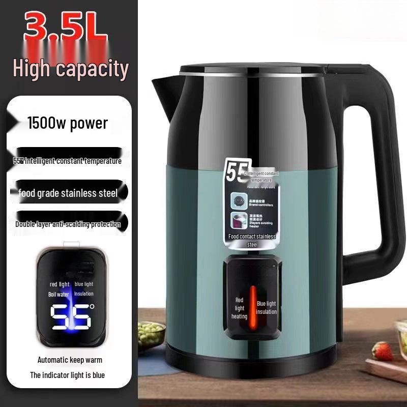Stainless Steel Fast Boil Kettle with Thick Insulation, Large Capacity, Auto Power Off, and Constant Temperature for Dorms