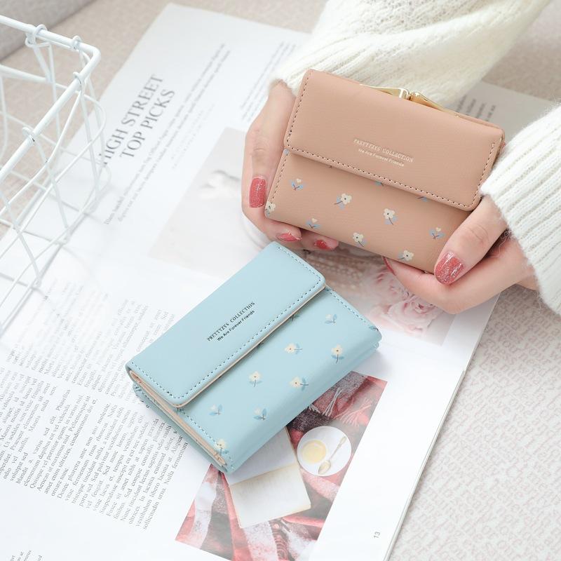 Women Purse PU Leather Flower Pocket Wallet Card Holder Cute Girls Coin Bag