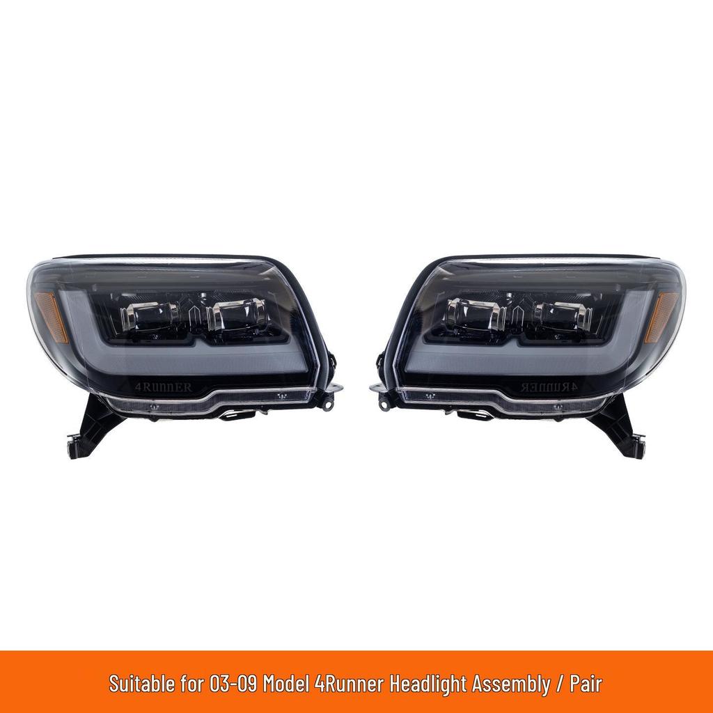 LED Headlight with Projector Lens & Sequential Turn Signals for 03-09 Toyota 4Runner