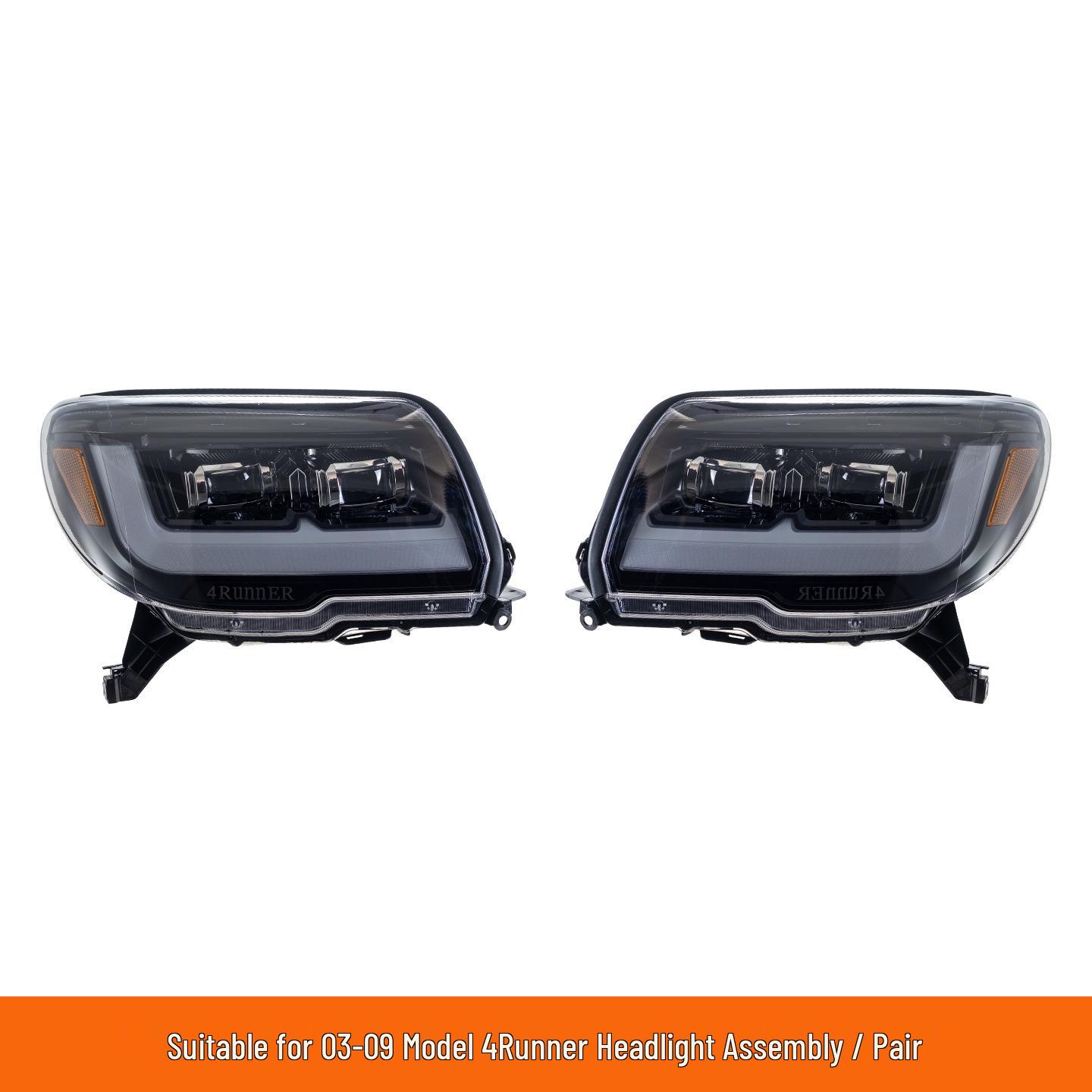 LED Headlight with Projector Lens & Sequential Turn Signals for 03-09 Toyota 4Runner Pair