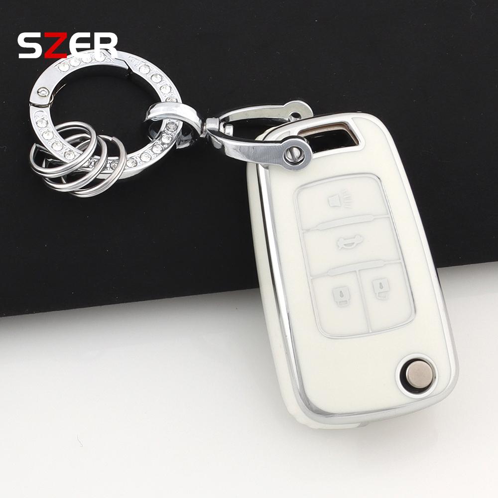 Tpu Style Car Flip Key Case Cover Shell Fob For Chevrolet Cruze Aveo Camaro Epica Lova Sail Spark Opel Astra Corsa 3/4 Buttons