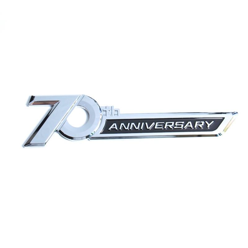 1 X Boční emblém auta 70. výročí 3D Chrome Logo odznak na kufru pro La-nd Cr-uiser LC300 LC200 FJ200 2016-2022 prosinec