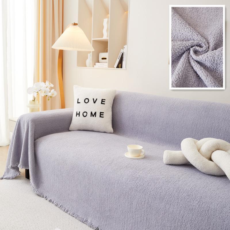 Verdicktes nordisches einfarbiges Chenille-Sofa-Handtuch Vollständige Abdeckung Stoffhandwerk Leichter Luxus Vier Jahreszeiten Universal Sofa-Kissen Kratzfest