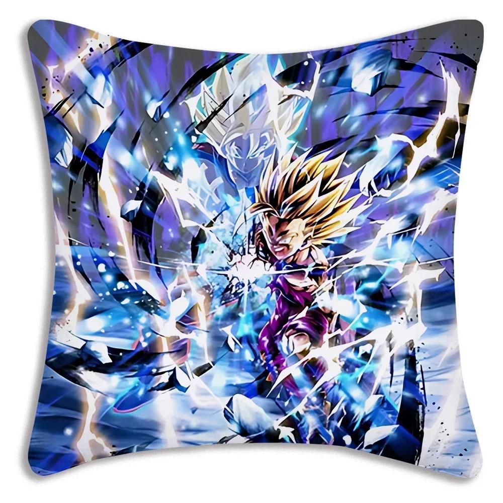 

Son Goku God Silver Cartoon Pillow Covers Cartoon Sofa Decorative Home Double-sided Printing Short Plush Cute Cushion Coverbza,(3) 30x30cm