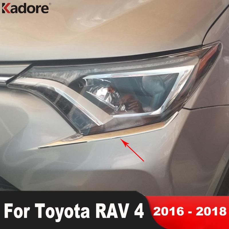 Для Toyota RAV4 RAV 4 2016 2017 2018 Автоаксессуары Передняя фара Лампа Накладка-бровь Декоративная полоска на веко фары