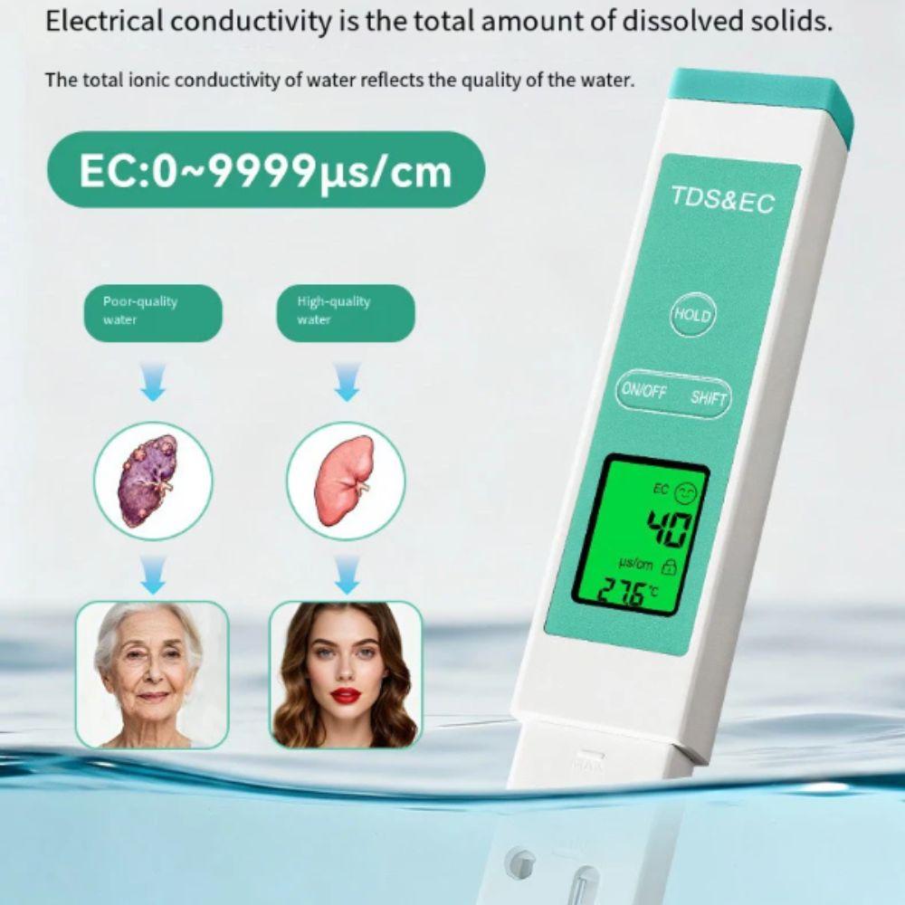 LCD Display Digital Water Quality Tester Backlight Display Temperature Meter EC Meter  Aquarium