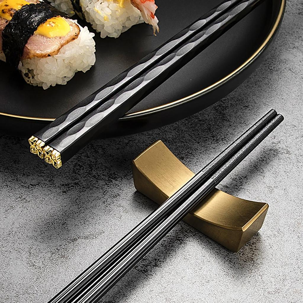 5 párů japonských hůlek sushi hůlek korejských hůlek opakovaně použitelných hůlek ze slitiny kuchyňské nádobí nástroj příslušenství