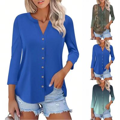 Damen T-Shirt mit V-Ausschnitt, lockere Passform, modisches Oberteil