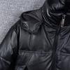 Wide Shoulder Thick Soft Men Genuine Cow Leather Duck Down Coat Removable Hood Warm Winter Jacket Cowhide Leather Men's Clothing