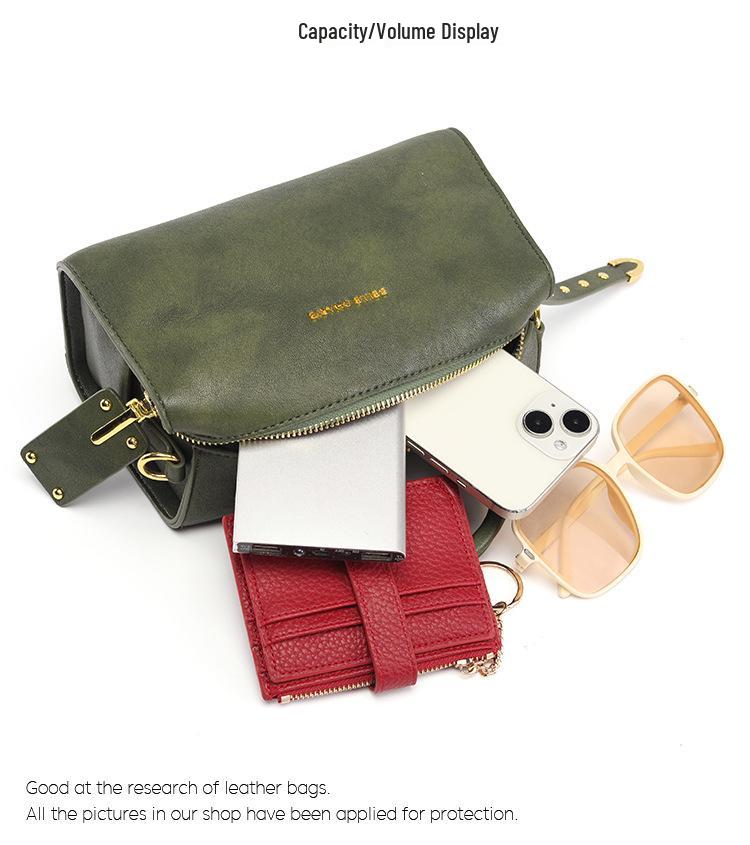 Olive Green Retro Women's Handbag with Cute Pendant - Versatile Commuter Tote